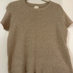 Cyrus Beige Ribbed Knit Top